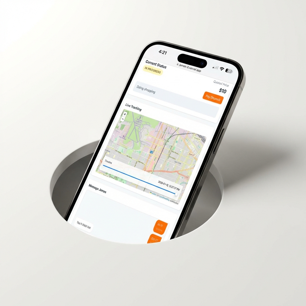 Live Geolocation Tracking App Mockup